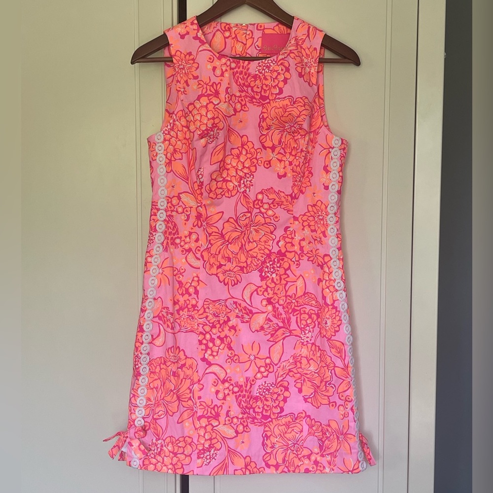 LILLY PULITZER Mila Shift Dress in Baby Days Bloom Pink Orange Size 2 $198 NWOT
